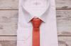 Orange Tie Leather Shirt Ties New Men's Premium Real Soft Light Weight Leather Neck