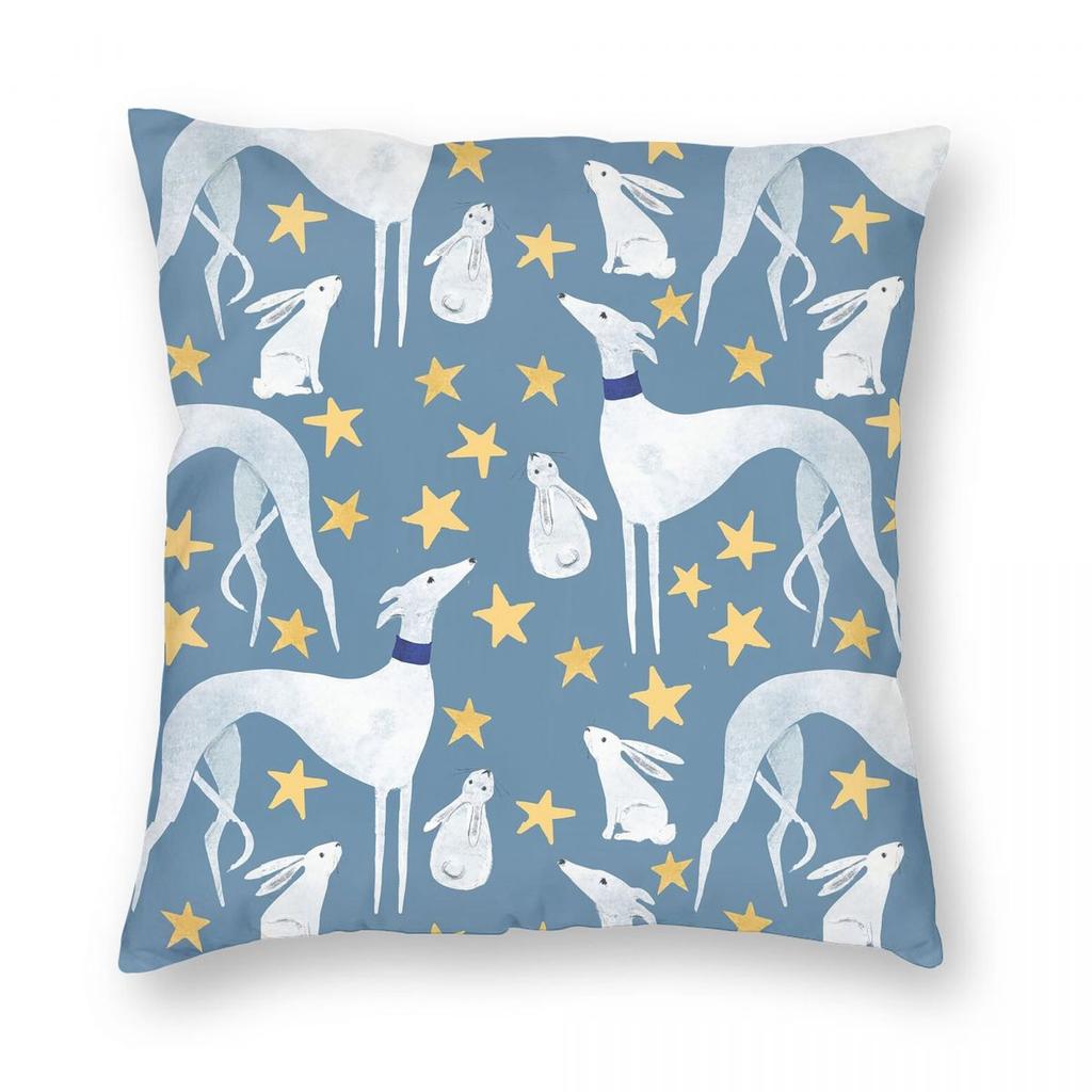Greyhound Semaphore Whippet Sighthound Dog Square Pillowcase Pillow Cover Cushion Throw Pillow for Home Bedroom Car