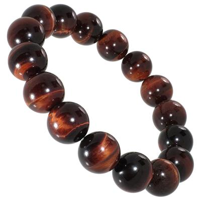 Gin 12mm 3A Qualität Rotes Auge Armband Länge M L Naturstein Kraftstein Armband Gebetsperlen Rotes Auge Stein Glück bei der Arbeit Warnung vor dem Bösen