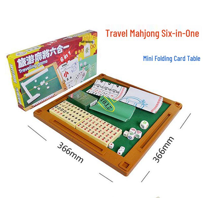 Compact Melamine Carved Mahjong Set for Dorms & Travel Entertainment