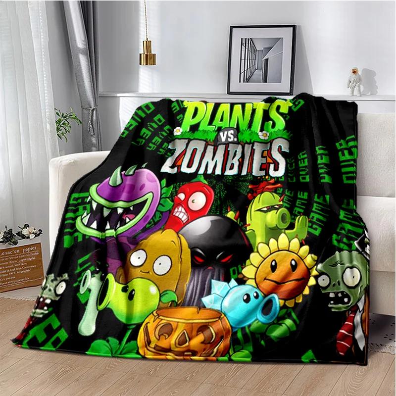 P-Plants vs. Z-Zombies Game Blanket with Peashooter Design Ideal for Sofa and Bed Cover throw blanket