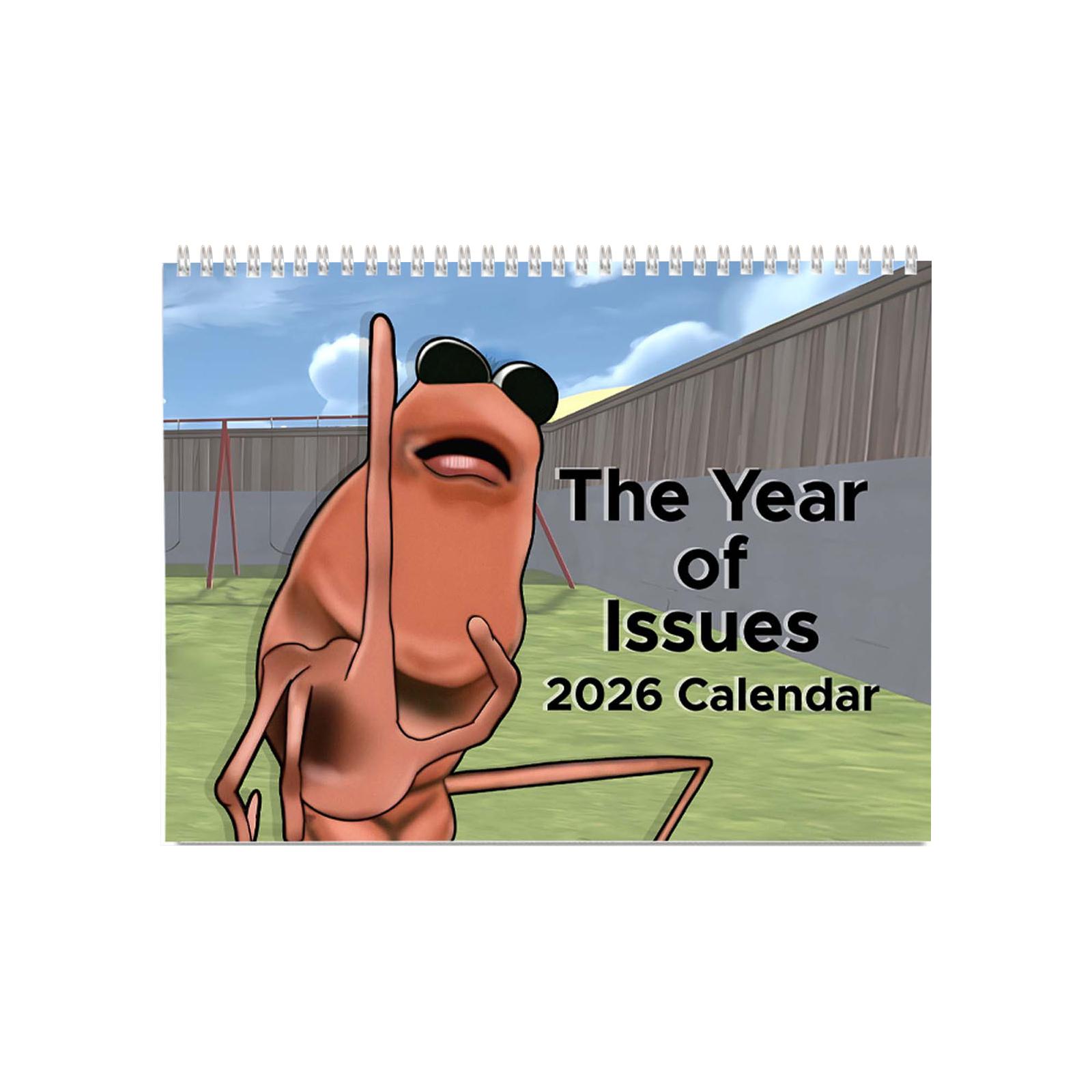 

Календарь с червяками на 2026 год, Декоративный настенный календарь, Веселый иллюстрированный календарь One Size