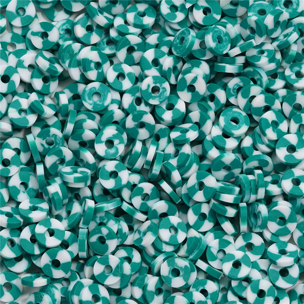 350pcs 6mm Flat Round Polymer Clay Beads Loose Spacer Beads for Jewelry Making DIY Needlework Bracelet Necklace Accessories