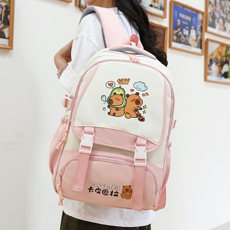 Capybara Kids Pattern Backpack Ergonomic Shoulder Straps Bag For School Travel