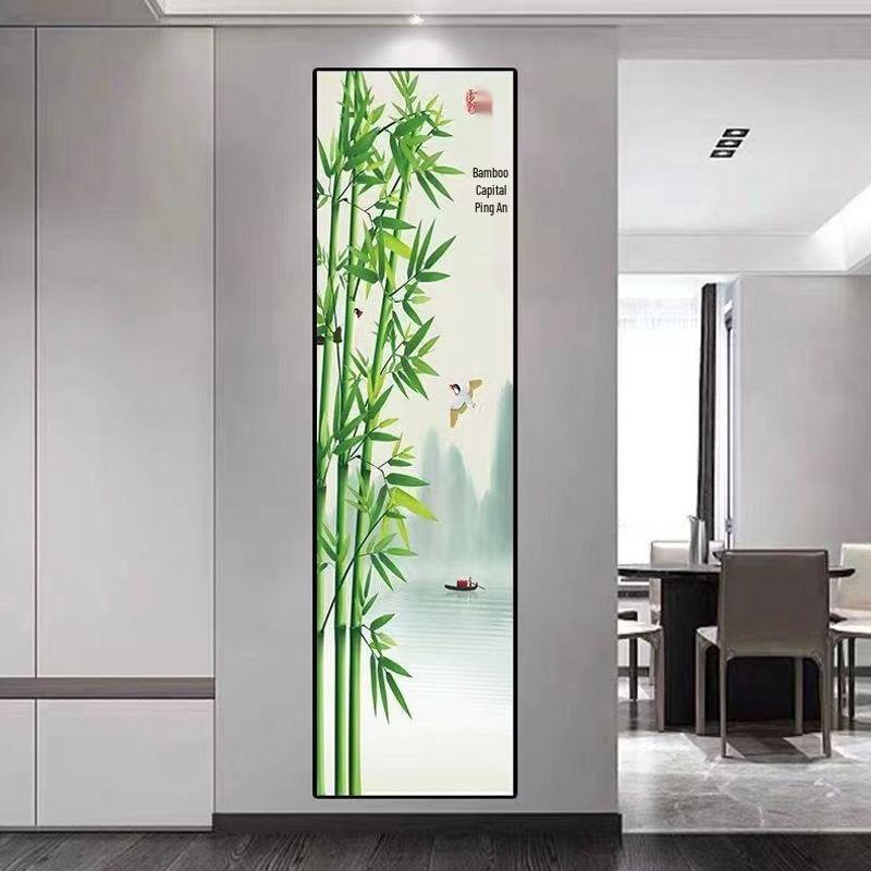 Slim Vertical Self-Adhesive Mural: Elegant Decorative Sticker for Entrance Hall or Corridor