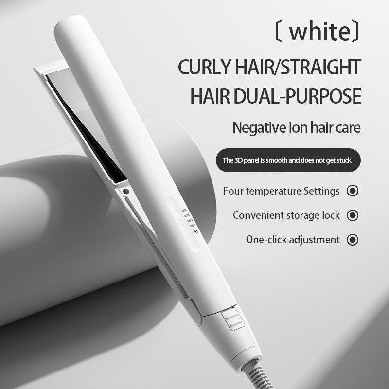 Dual-Use Negative Ion Hair Styler: Straightener & Curler - Gentle, Non-Damaging Heat Plate