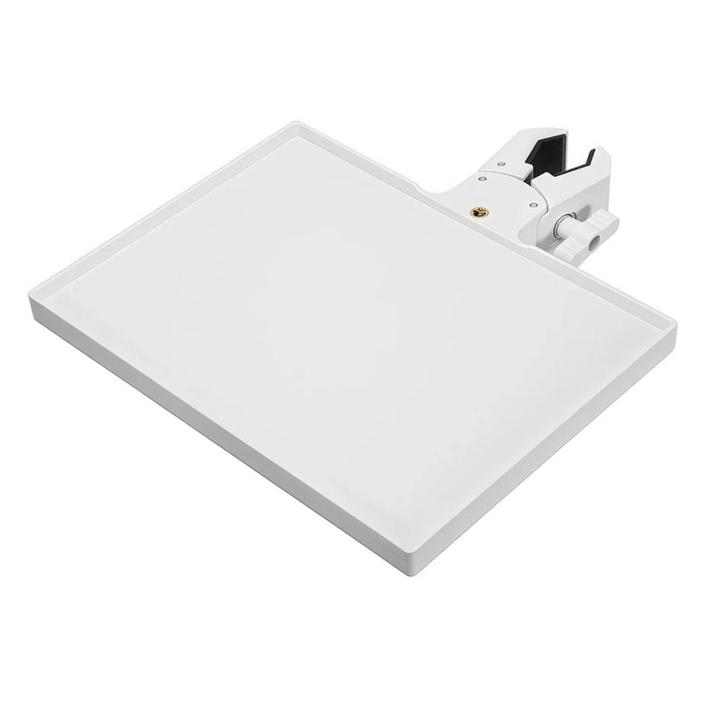 Adjustable Mic Stand Tray, 225×165mm Sound Card Platform,O-Type Clamp Fits 13-47mm Tubes, for Live Streaming Recording