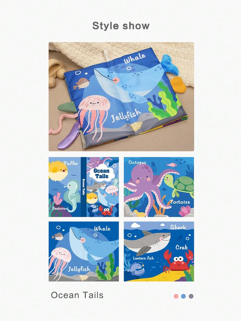 Baby Green Forest Cute and Unbreakable Cartoon Tail Cloth Book Early Education Enlightenment Book Puzzle Toy