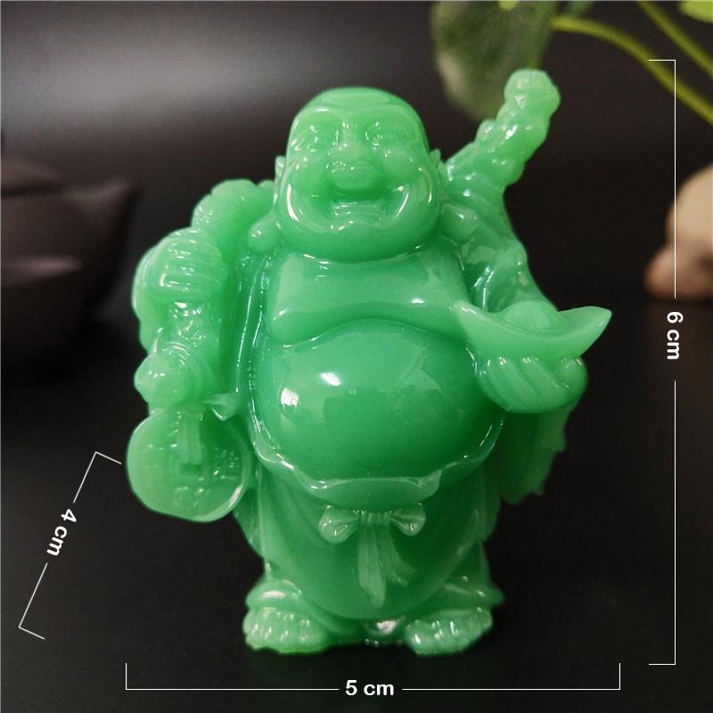 Leuchtende Lachende Buddha Statue Skulptur Mann-made Jade Stein Heimdekoration Feng Shui Glücksbringer Maitreya Buddha Statuen Figuren