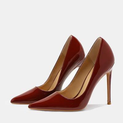Fashion Liyke Wine Red Patent Leather Classic High Heels For Ladies Wedding Prom Shoes Sexy Pointed Toe Office Women Pumps Size 35-46