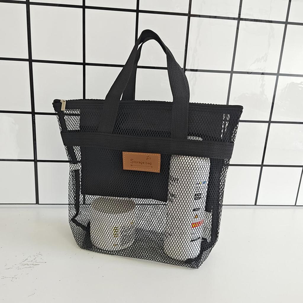 Mesh Shower Storage Bag Toiletry Bag Portable Wash Package Reusable Cosmetic Pouch Shower Organizer for Bathroom Dorms Beach Camping