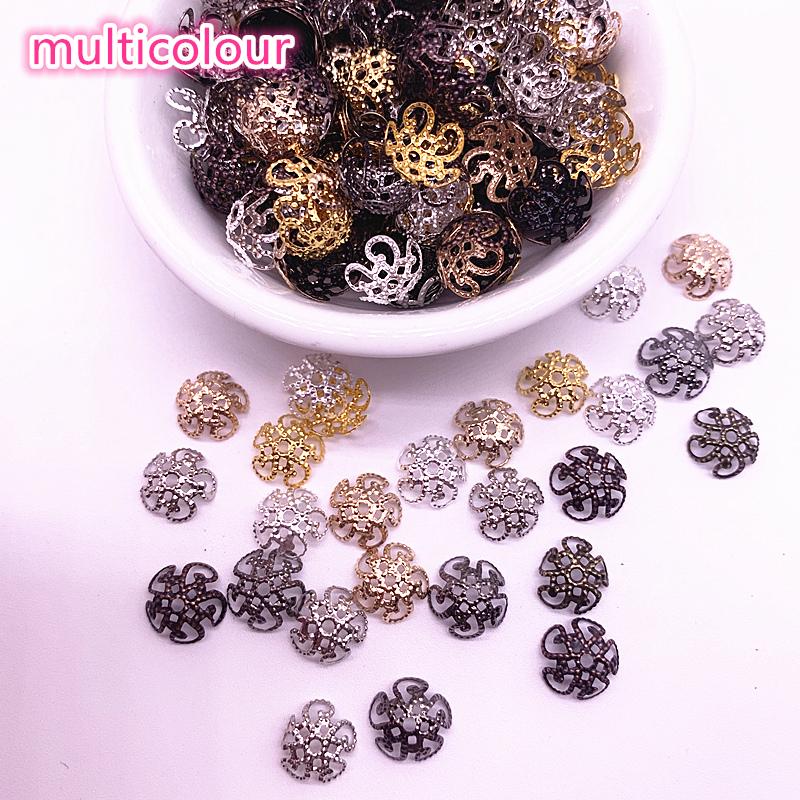 New 150pcs 8/10mm Hollow Flower Findings Cone End Beads Cap Filigree DIY Jewelry Making