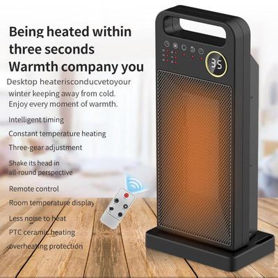 Three-Speed Electric Heater with Remote Control and Hair Dryer Function