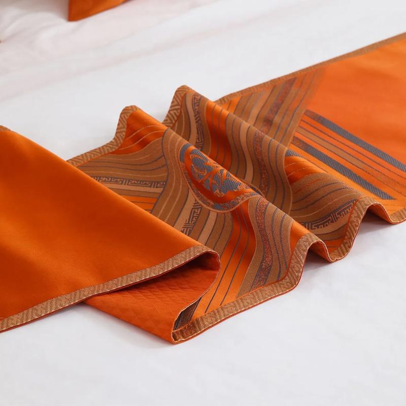 Modern and Minimalist Bed Flag and Bedside Towel New Style Chinese Hotel Model Room Beds Flag Bed Cover Beds End with Towels for Home Decoration