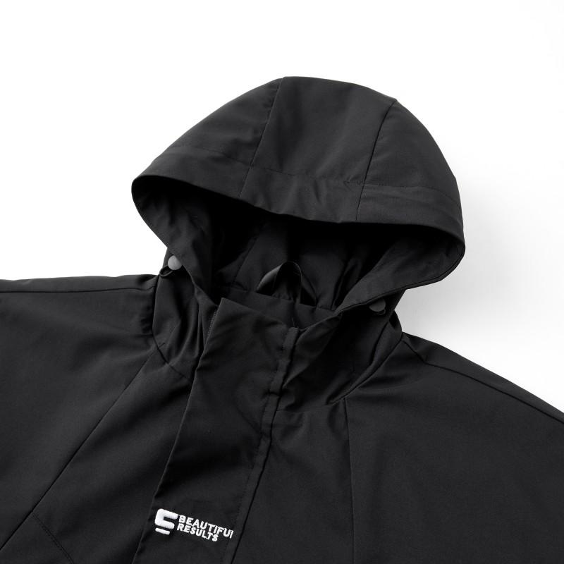 Spring and autumn fashion outdoor hardshell jacket men's windproof waterproof work with diagonal small bag jacket