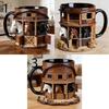 Artistic Equestrian Theme Drinking Cup Ceramic Coffee Mug With Flat 2D Print Horse Stable Pattern For Daily Use