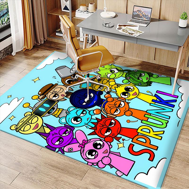 Sprunki1 Printed Absorbent Washable Carpet, Non-Slip Bathroom Mats, Kitchen Rugs, Yoga Mat,Living Room Entrance, Camping Picnic Rugs