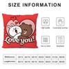 B-Brown Bearr And Cony Cute Cushion Cover Pillowcase Ultra Soft Skin Friendly Fabric Cloud Like Comfort & Concealed Zipper