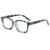 Unisex Fashionable Multifocal Presbyopia Glasses Fashionable Striped Frame Blue Light Blocking Glasses for Farsightedness +4.0