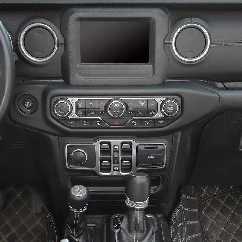 Fönsterkontrollknapp Dekoration Dekorativt Skydd Klistermärke Passar För Jeep Wrangler JL För JT Gladiator 2018 Och Upp Interiörtillbehör