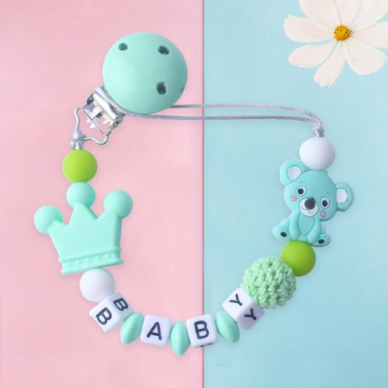 Pacifier Chain Cute Baby Teething Chew Toy Cartoon Koala Beads Soother Chain for Infant