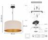 Hanging Lamp Ceiling Chandelier Golden Velvet Lampshade