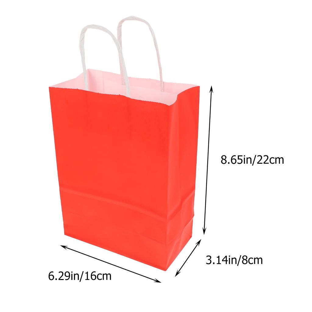 25 Pcs Red Kraft Paper Bag Christmas Bags Gift Festival Chic Package Storage Pouches Holders Candy Packing