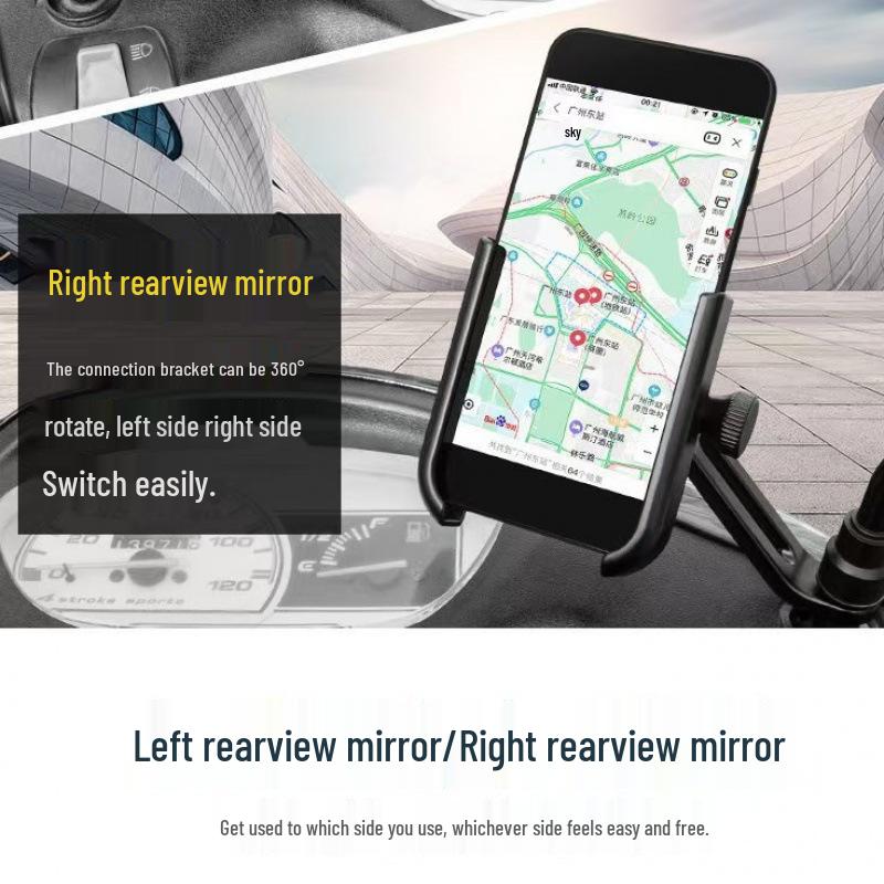 Aluminum Alloy Phone Holder for Motorcycle and Bike Riders