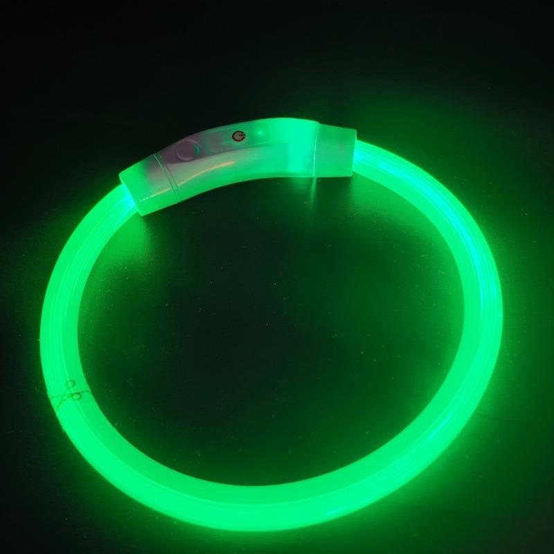 USB Rechargeable LED Fiber Optic Collar for Pets Luminous Anti-Lost Dog Accessory Outdoor Light Collar