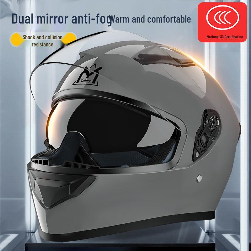3C Certified Full Face Electric Vehicle Helmet - Winter Anti-fog, Warm, Universal for Men & Women, Cycling Safety
