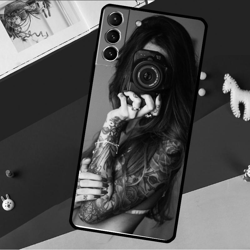 Sexy Sleeve Tattoo Girl Funda For Samsung Galaxy S26 S25 S24 S21 S22 S23 Ultra S10 Plus S20 FE S25 FE Phone Case