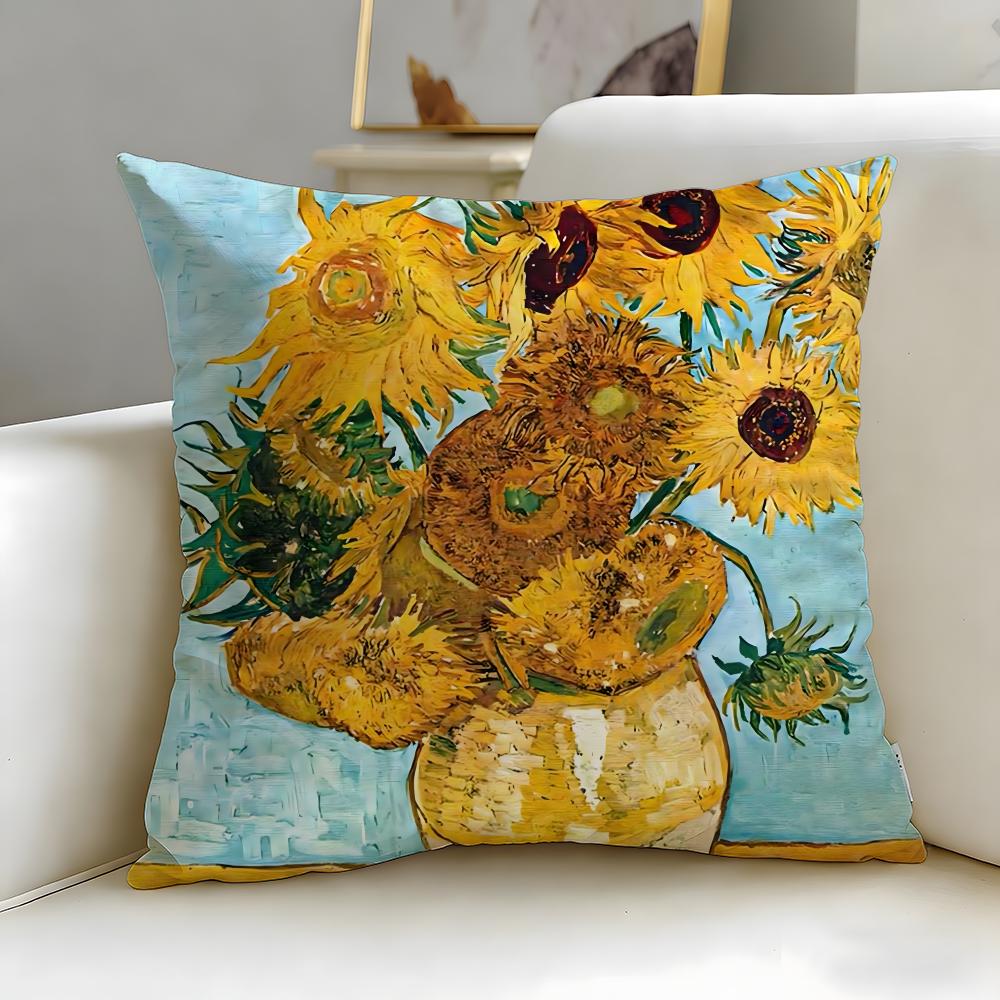 Classic Painter Van Gogh Cushion Cover Soft & Easy-Wash Pillow Case – Versatile for Couch, Bed, Travel and Office