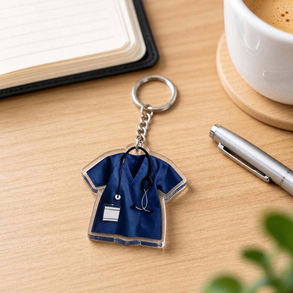 Acrylic Keychain Set of 5, Thank You Healthcare Worker Appreciation Gift, Themed Key Rings