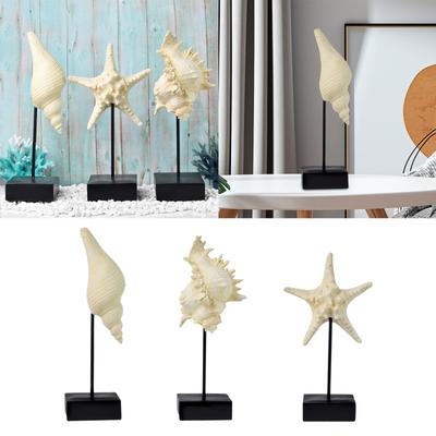 Beach Style Statue Tabletop Ornament Gift Artwork Creative Coastal Theme Sculpture Ocean Resin Figurine for Shelf Living Room