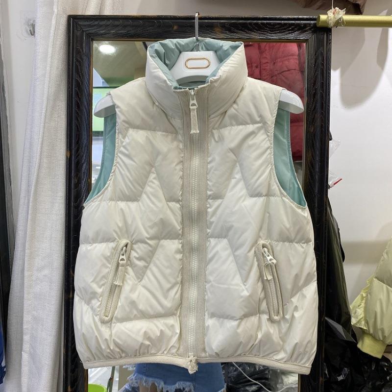 Women's Lightweight White Duck Down Vest - European Style Winter 2023 Gilet Jacket