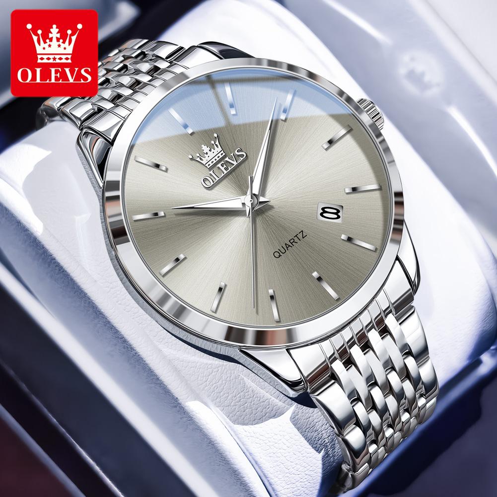 OLEVS 2907 Mens Watch Original Simple Quartz Watches For Man Waterproof Luminous Date Display Male Hand Clock Reloj