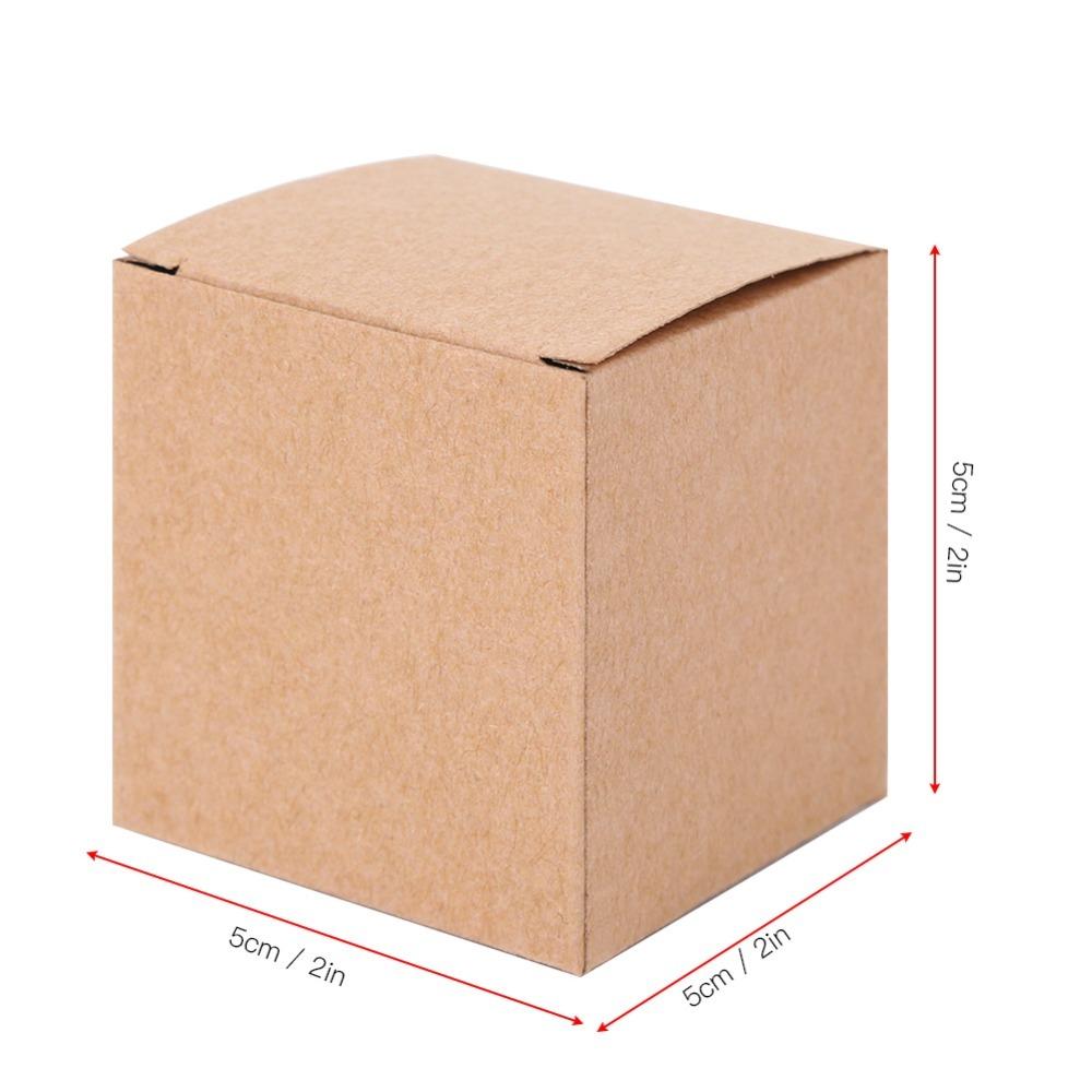 

50PCS Brown Boxes With Lids Candy Box Wrapping Supplies Kraft Paper Box Birthday