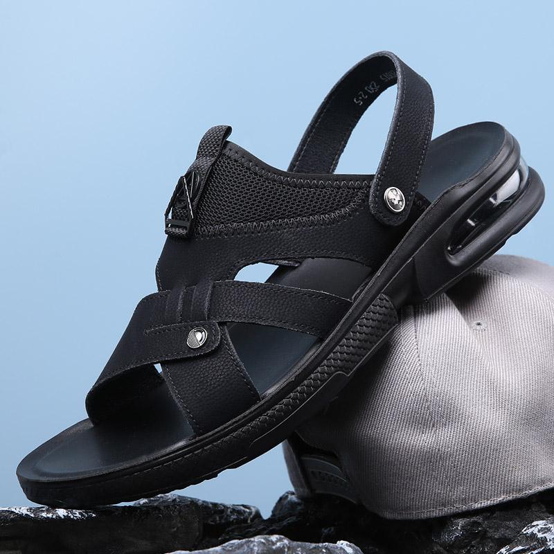 

Летние пляжные сандалии из натуральной кожи, мужская обувь, повседневные сандалии для мужчин, мягкие, удобные, классные, мужские сандалии на платформе 39