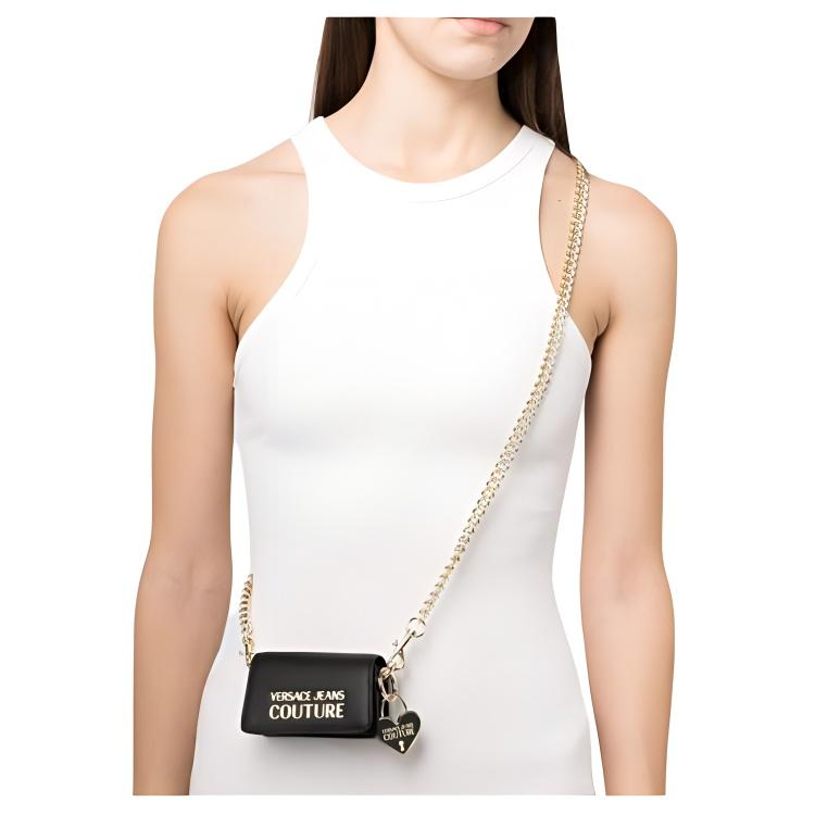 Versace Jeans Couture Letter Logo Chain Strap Crossbody Shoulder Bag Women Bags Black 74VA4BC9ZS467899