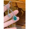 Shine Wing 2023 European-American S925 Silver High Carbon Diamond Mermaid Love Necklace with Paraiba Tourmaline Green.