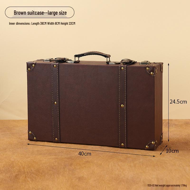 European Antique-Style Suitcase Set: Three-Piece Ornament Display & Storage Box for Home or Photography Props