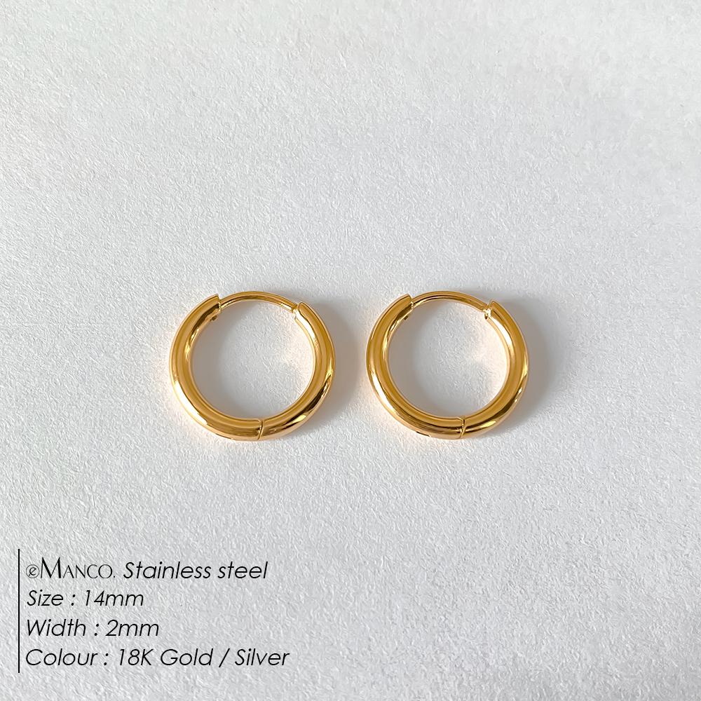 eManco Fashion Gold Size Circle Earrings Women's Jewelry Accessories Classic Stainless Steel Earrings Wholesale