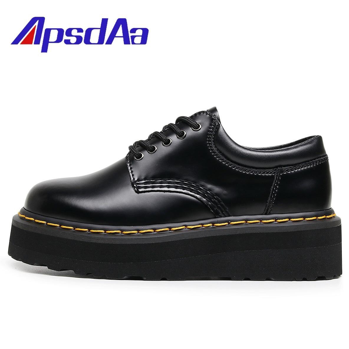 

Lightweight thick-soled hole punk small leather shoes women s low-top, genuine leather Martin shoes student muffin bottom short boots 35