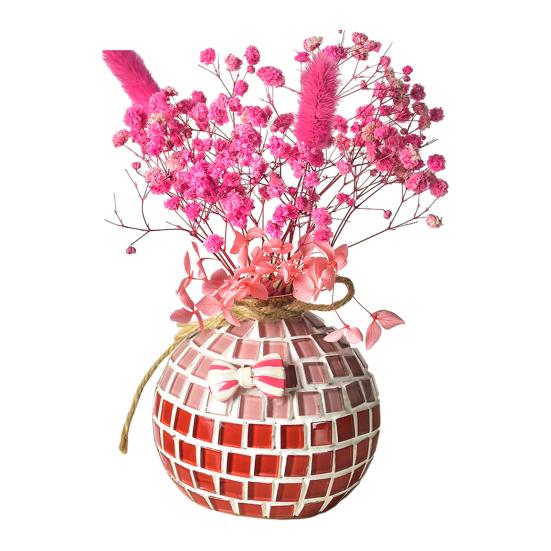 1 Set Handmade Mosaic Vase Kit with Wooden Vase Mosaic Tiles Tools Kids Adults Beginner Handcrafted