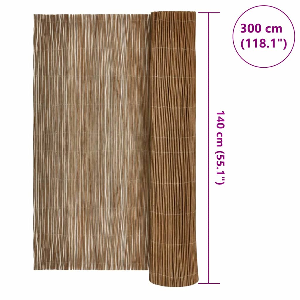Willow Fence Natural 140 X 300 Cm Willow