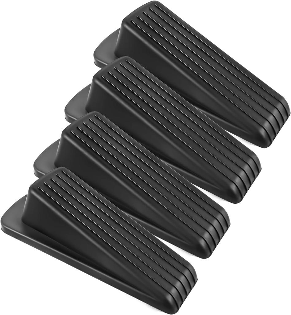 Door Stoppers for Bottom of Door On Floor, Premium Rubber Door Stopper Wedge, Floor Sturdy Stackable Door Stops for Carpet Heavy Duty Door, Door Gaps