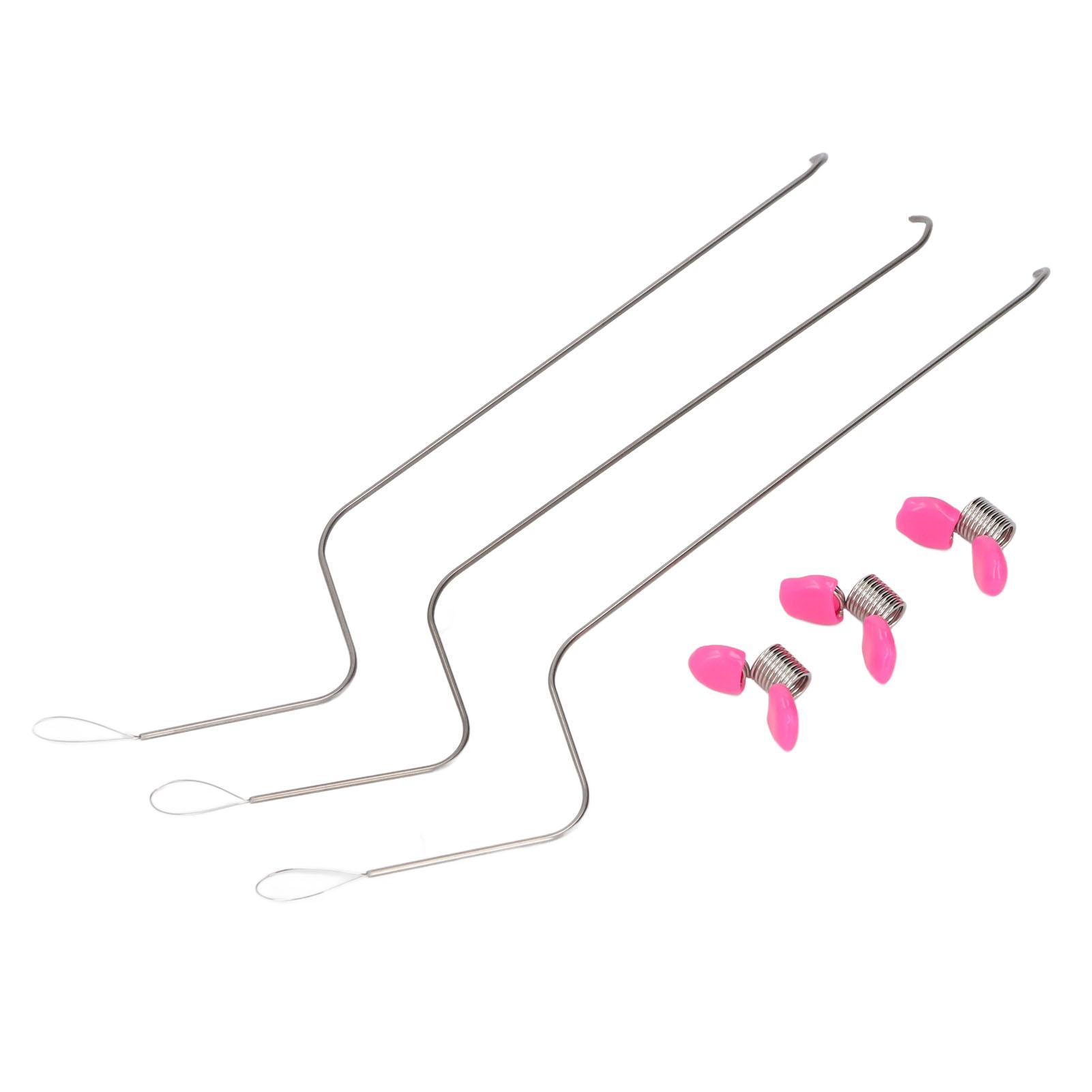 

3 шт. Бисероплетение иглы 1,2 мм с большим ушком из нержавеющей стали изогнутые бисероплетение иглы с фиксаторами для бусин