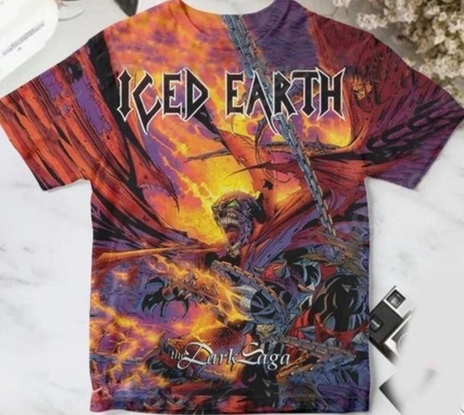 Iced Earth The Dark Saga Album Cover 3D T-shirt XXL