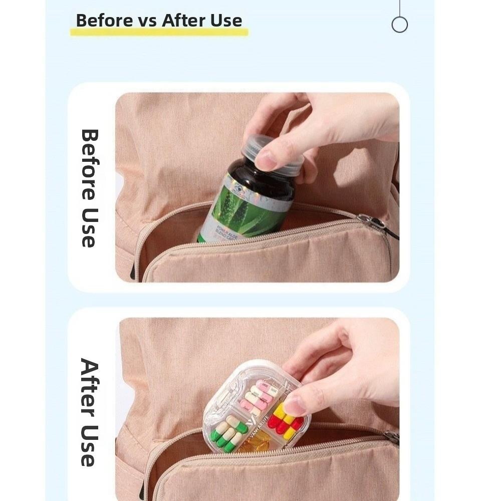 8 Compartments Pill Box Portable Pill Case Square Pill Organizer Travel