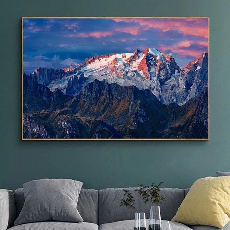 Mount Fuji Snow Mountain Posters and Prints Black and White Nature Landscape Canvas Painting Wall Art Pictures Home Decoration